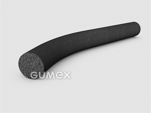 Mikroporézny profil kruhový, 8mm, 600kg/m3, NBR, -30°C/+100°C, čierny